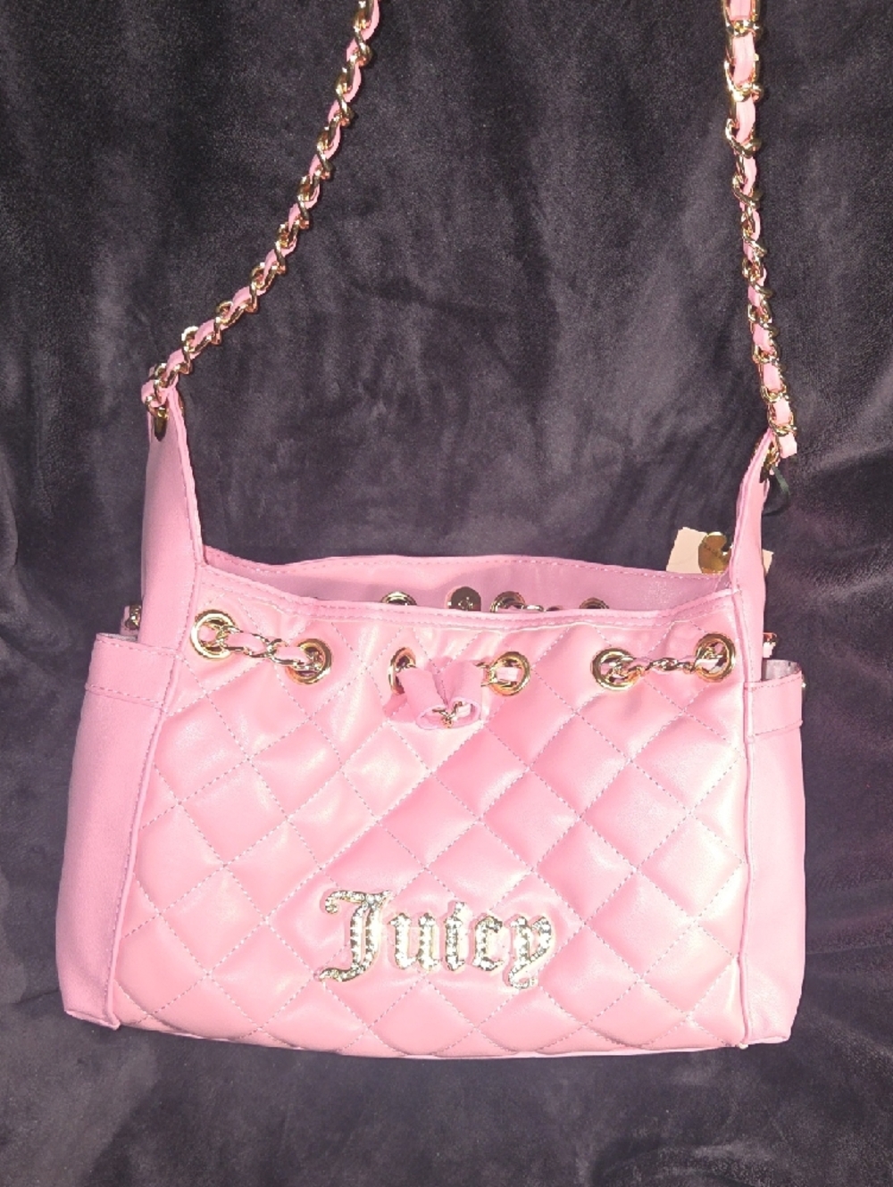 Juicy Couture Pink Quilted Shoulder Bag with Chain Strap - Picture 3 of 3